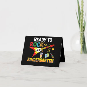 I'm Ready To Rock Kindergarten Back To School Letterpress Thank You Card