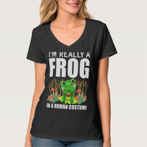 Im Really A Frog In A Human Costume  Frog Body Co T_Shirt