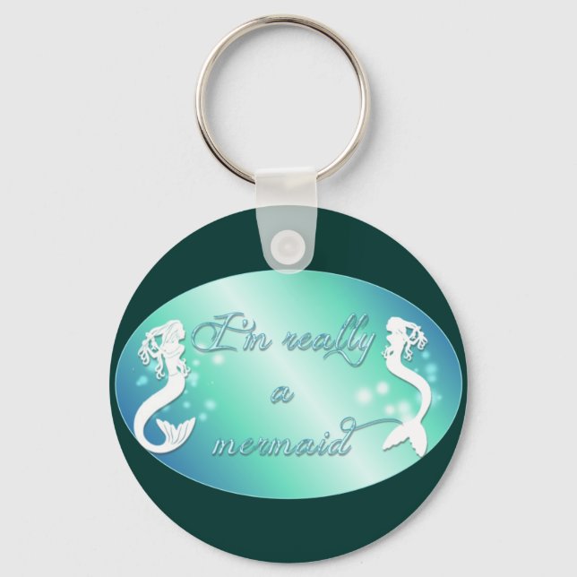 I'm really a mermaid keychain (Front)