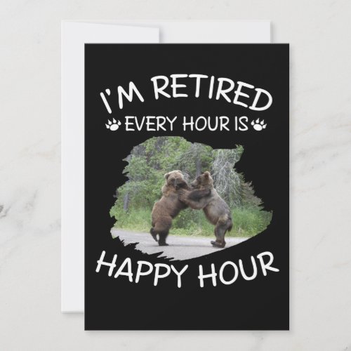 Im retired every hour is happy hour holiday card