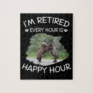 I'm retired every hour is happy hour jigsaw puzzle