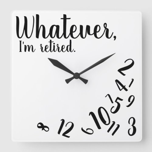 Im Retired Funny Retirement Simple White Large Cl Square Wall Clock