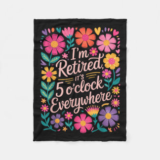 Im Retired Its 5 Oclock Everywhere Boho Floral Ret Fleece Blanket