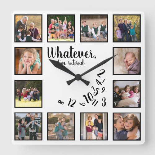 I'm Retired Photo Collage White Retirement