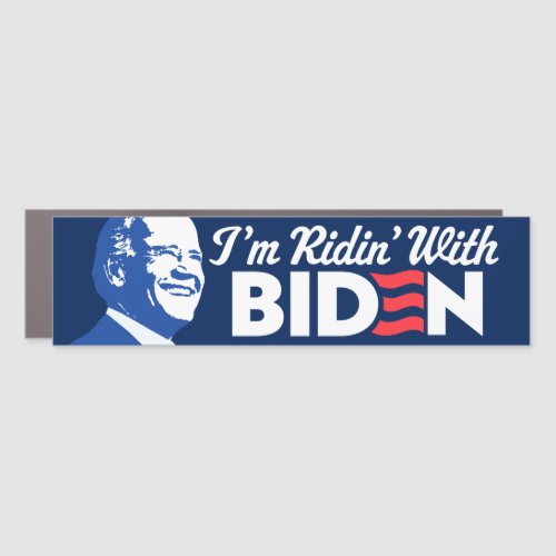 Im Ridin With Biden 2024 Bumper Car Magnet