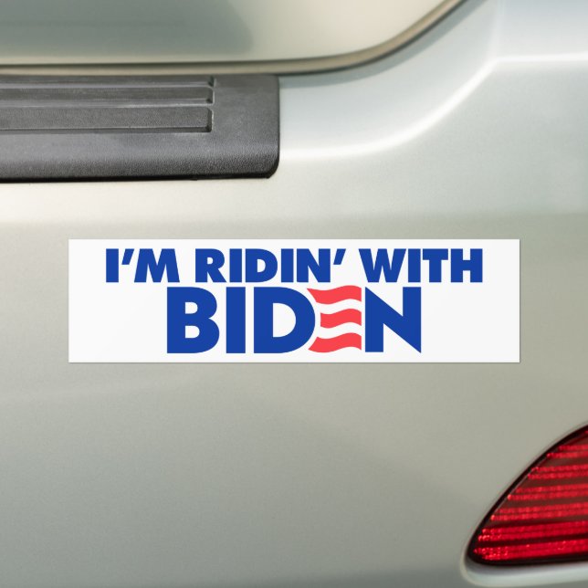 I'm Ridin' With Biden 2024 Bumper Sticker (On Car)