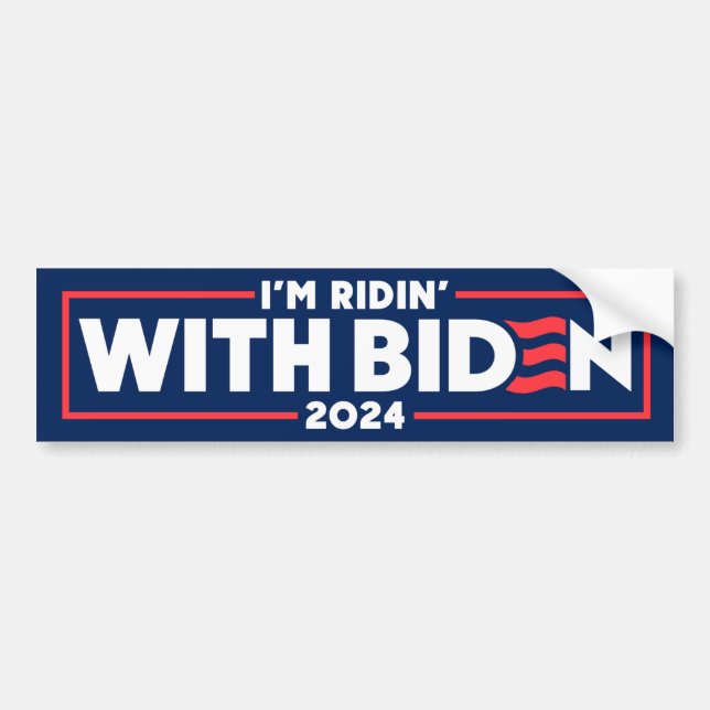 I'm Ridin' With Biden 2024 Bumper Sticker (Front)