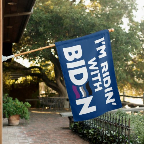 Im Ridin With Biden 2024 LGBTQ Asexual House Flag