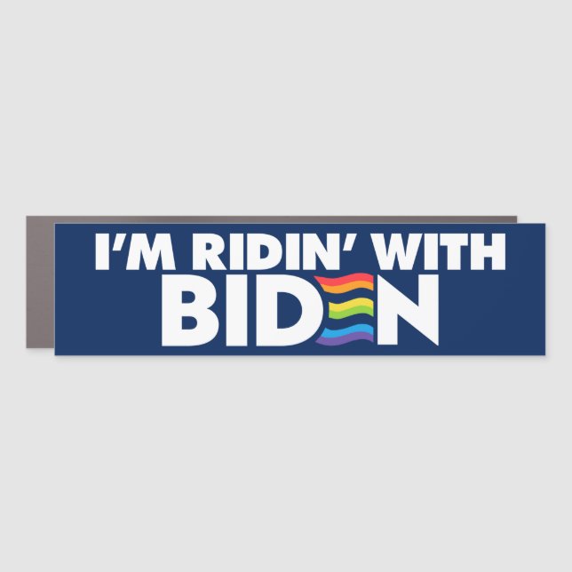 I'm Ridin' With Biden 2024 LGBTQ Bumper Car Magnet (Front)