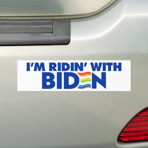 Im Ridin With Biden 2024 LGBTQ Bumper Sticker