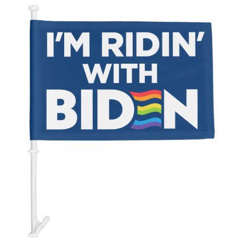 Im Ridin With Biden 2024 LGBTQ Car Flag