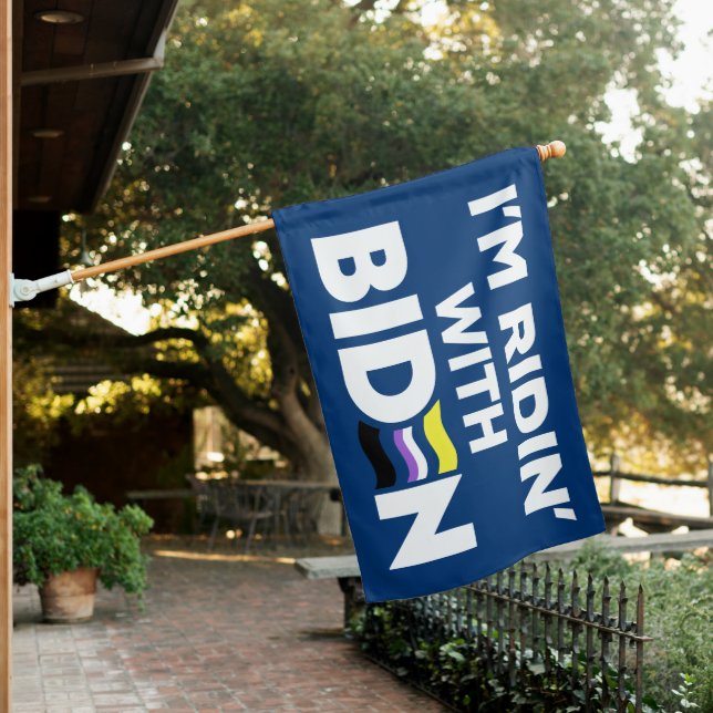 I'm Ridin With Biden 2024 LGBTQ Non-Binary House Flag (In SItu)
