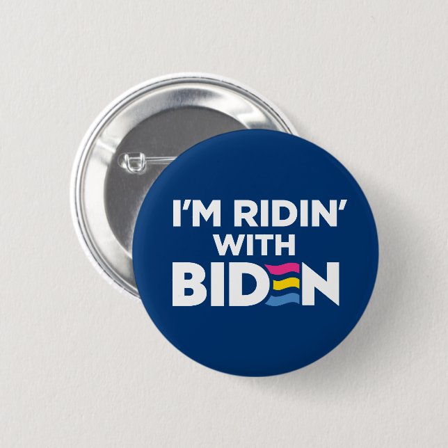 I'm Ridin With Biden 2024 LGBTQ Pansexual Button (Front & Back)