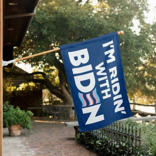 Im Ridin With Biden 2024 LGBTQ Transgender House Flag