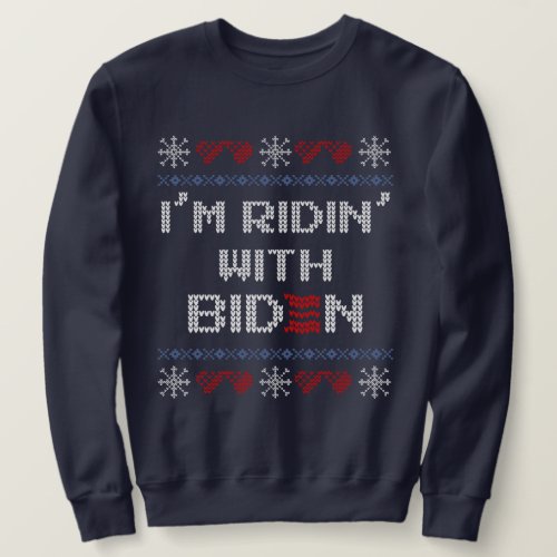 Im Ridin With Biden 2024 Ugly Christmas Style Sweatshirt