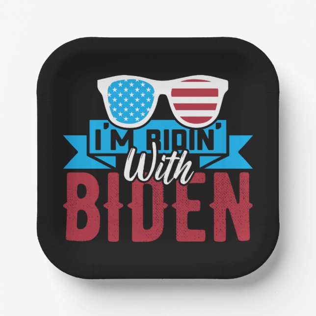 I'm Ridin With Biden 2028 Paper Plates (Front)
