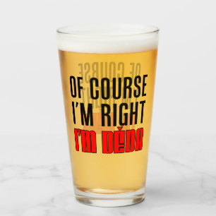 I'm Right I'm Deda Czech Grandfather Glass