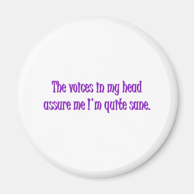 I'm Sane Crazy Voices Dark Humor Word Art Magnet (Front)