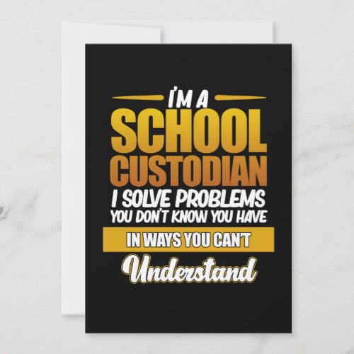 Im School Custodian Caretaker Janitor Appreciatio Thank You Card