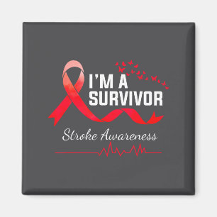 I'm Shirt Survivor Stroke Awareness Red Butterfly Magnet