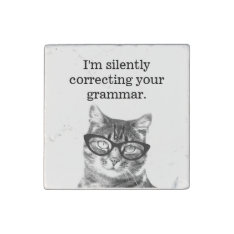 I'm Silently Correcting Your Grammar Cat Teacher Stone Magnet at Zazzle