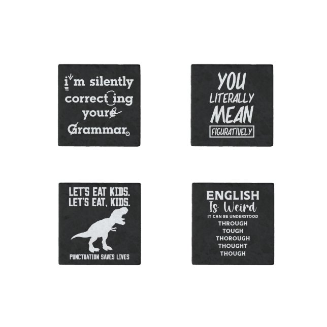 "I'm silently correcting your grammar" funny Stone Magnet (Front)