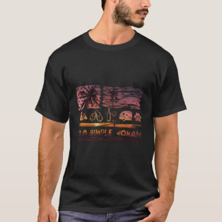 I'M Simple Woman Tee Camping Wine Dog Flipflops Lo