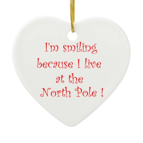 I'm smiling because-heart ornament