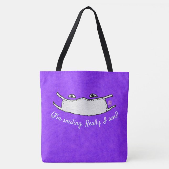 I'm smiling. Really, I am! Masked All-Over-Print  Tote Bag (Front)