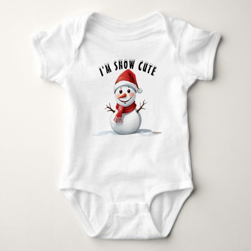 Im Snow Cute Funny Snowman Pun  Baby Bodysuit