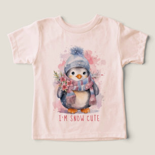 I'm Snow Cute Watercolor Winter Holiday Penguin Toddler T-shirt