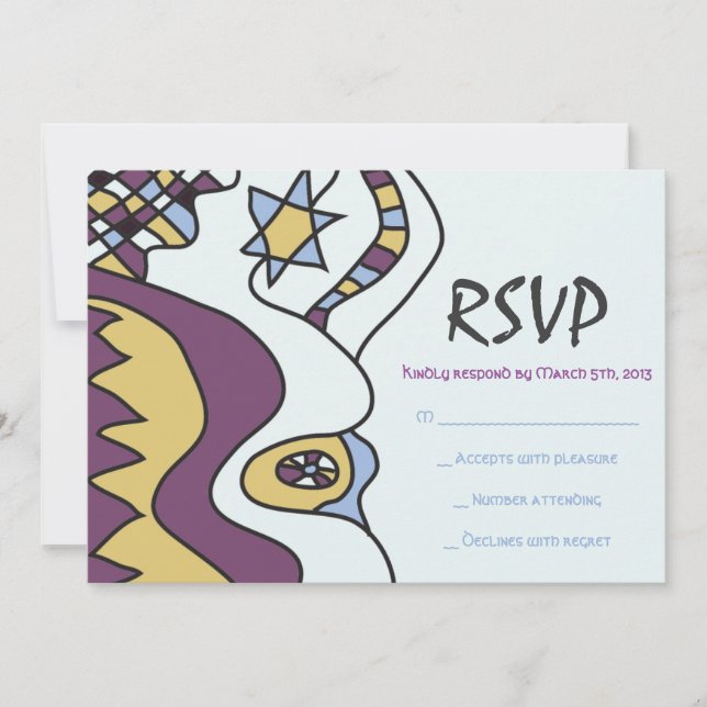 I'M SO COOL Bar Bat Mitzvah Invitation Reply card (Front)