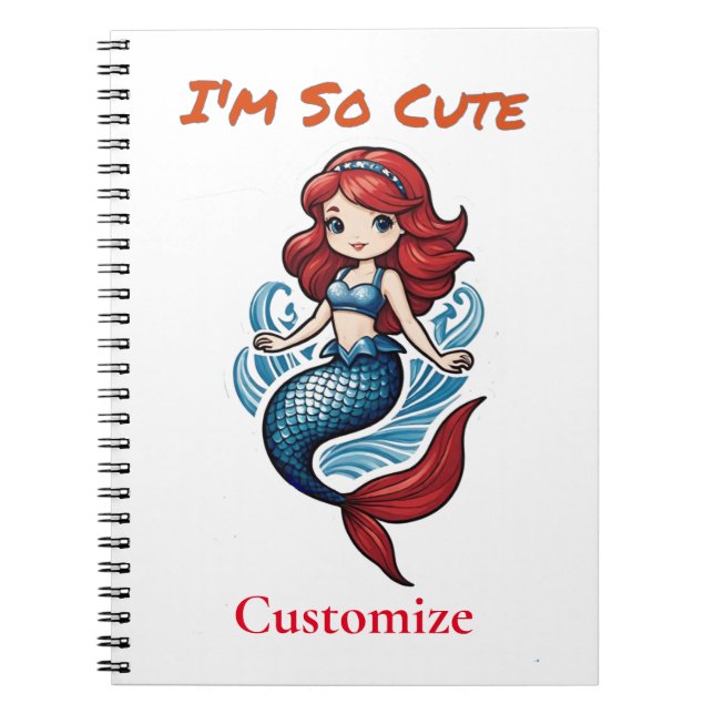 I'm So Cute Mermaid Thunder_Cove  Notebook (Front)