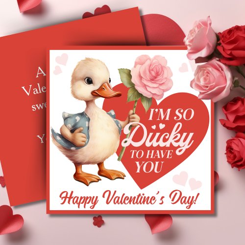Im So Ducky To Have You Custom Valentines Day Holiday Card