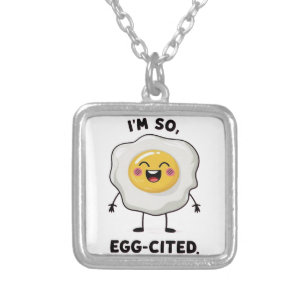 I'm So Egg-Cited Silver Plated Necklace