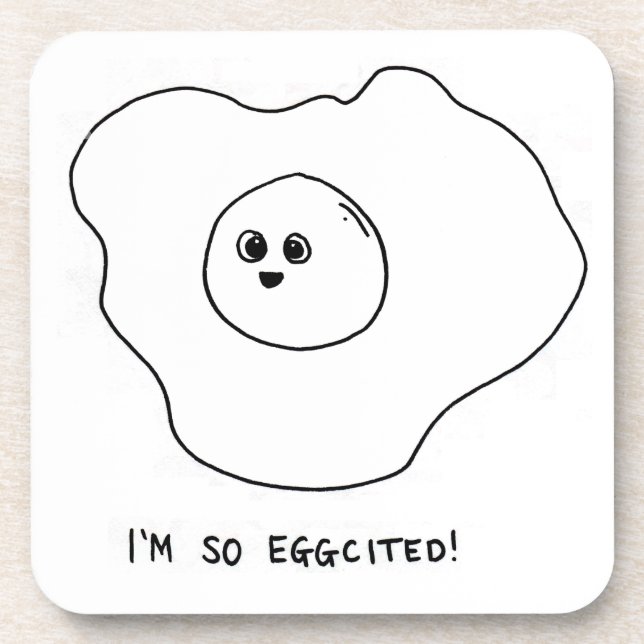 I'm So Eggcited Beverage Coaster (Front)