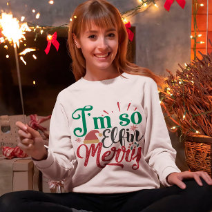 I'm So Elfin Merry Cute Funny Christmas Typography Tank Top