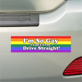 I'm So Gay I Can't Even Drive Straight Car Magnet