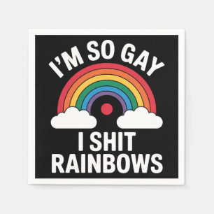 I'm So Gay Rainbows Funny LGBTQ Pride Ally Napkins