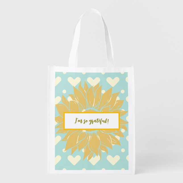 I'm so Grateful for You personalize  Grocery Bag (Front)