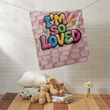 I'm So Loved Graffiti Tag in Light Pink Brick