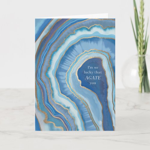 Im So Lucky Agate You Geode Greeting Card