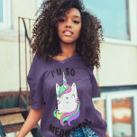 I'm So Meowgical T-Shirt<br><div class="desc">Unleash your inner magic with the "I'm So Meowgical" design by Kindafunny Tees! Featuring a playful design of a unicorn cat with a mane of purple, green, pink, and yellow hair, this design is the purr-fect way to showcase your love for all things magical. The cute and colorful cat design...</div>