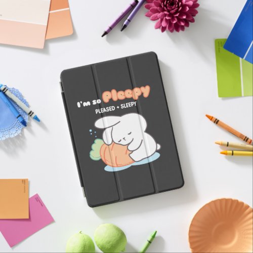 Im so Pleepy Bunny Hugging Carrot Pillow iPad Air Cover