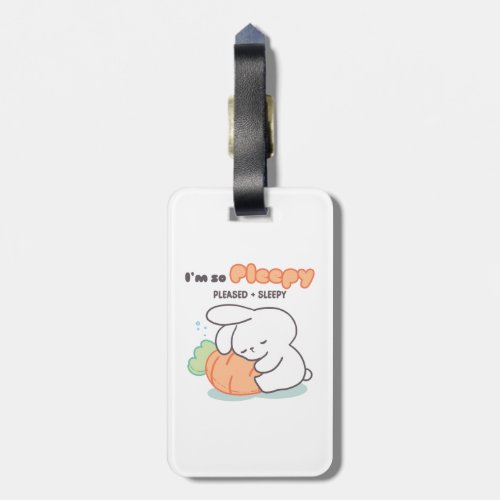 Im so Pleepy Bunny Hugging Carrot Pillow Luggage Tag