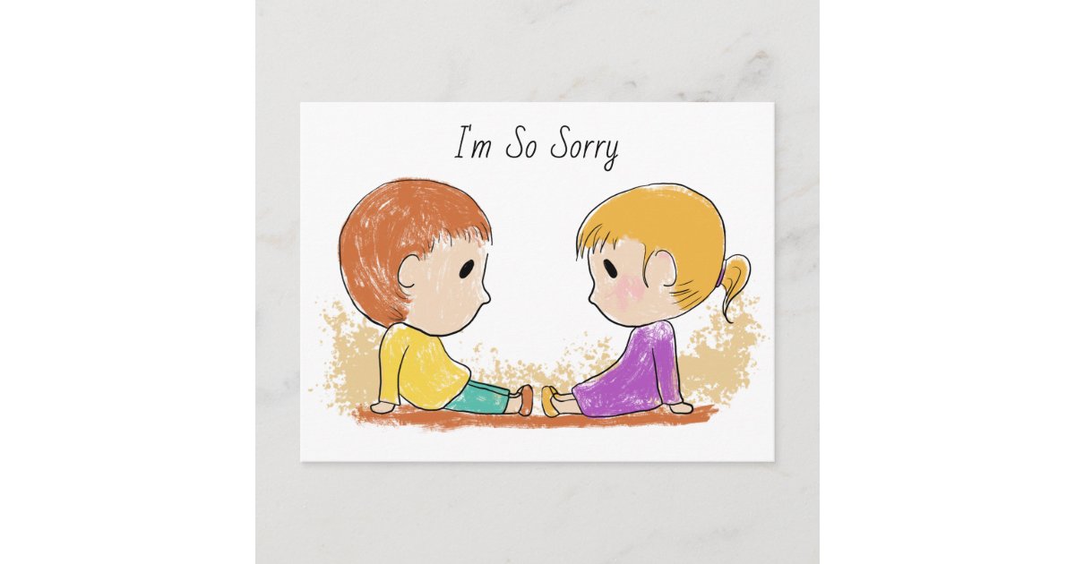 I'm So Sorry Cute Postcard | Zazzle