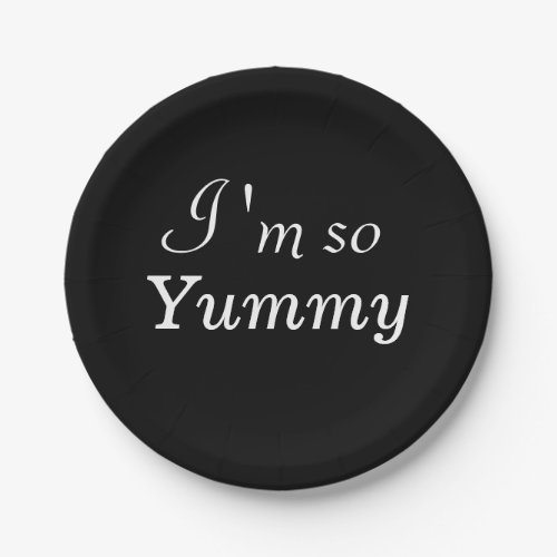 Im so Yummy Paper Plate _ black