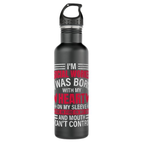 Im Social Worker Funny Social Work Graphic Stainless Steel Water Bottle