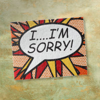 I'M SORRY Apology Fun Retro Comic Book
