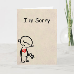 I'm Sorry. Broken Heart Card. Card